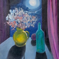 Full moon, olio su tela, 68 x 58 cm