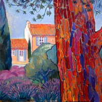 La casa in campagna, olio su tela, 73 x 92 cm