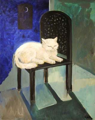 Sleeping Cat on Chair